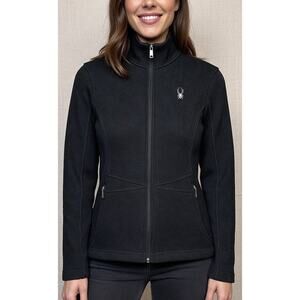 Spyder Women's M Black Major Cable Stryke Jacket Full Zip Up Windbreaker Fleece